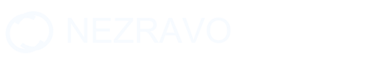 Nezravo motion-loop wordmark in white